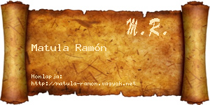 Matula Ramón névjegykártya